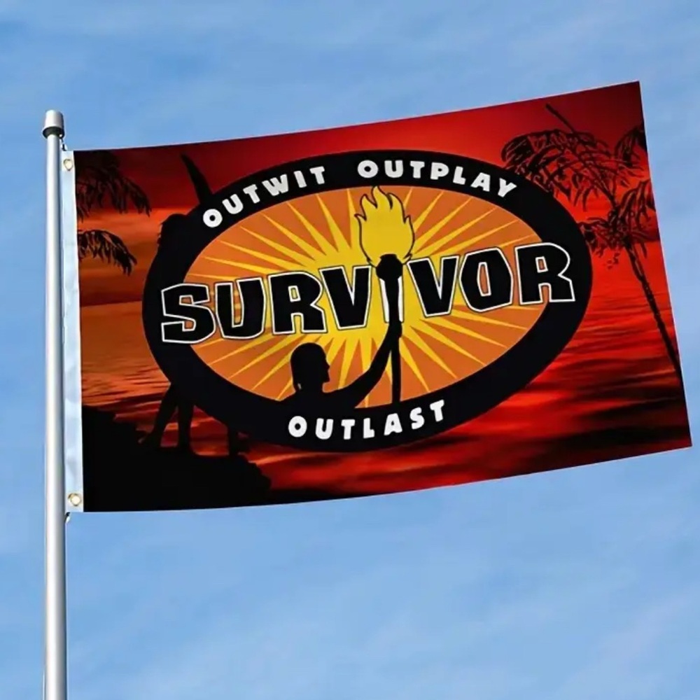 Survivor Show Outwit Outplay Outlast Flag 5 ft. X 3 ft. With Metal Grommets NEW